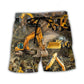 Excavator Construction Machine Beach Shorts Print Detail For Beach Activities And Vacation Wear