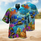 Ocean Aquarium Hawaiian Shirt For Resort Trips, Coastal Parties, And Warm Weather Style