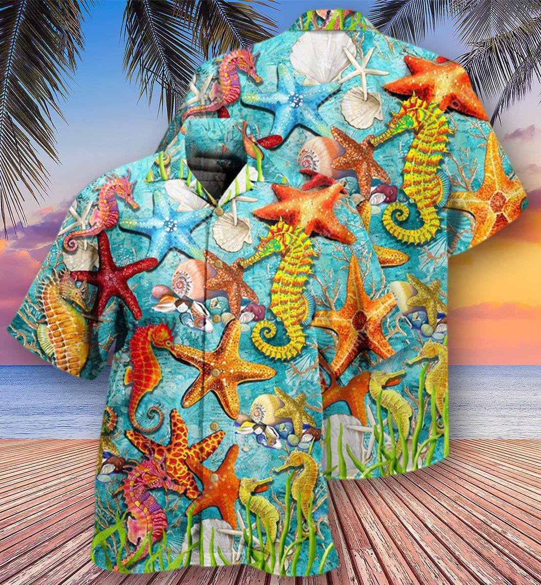 Ocean Seashell Story Hawaiian Shirt For Summer Events And Casual Outdoor Wear