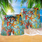 Ocean Seashell Story Blue Coastal Beach Shorts Pattern Detail For Sunny Day Activities And Travel Ready Comfort