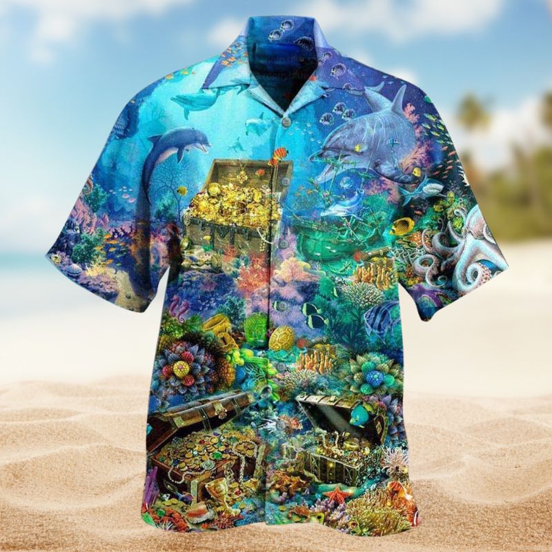 Ocean Found Treasure Hawaiian Shirt For Beach Days, Summer Outings, And Thoughtful Gift Giving