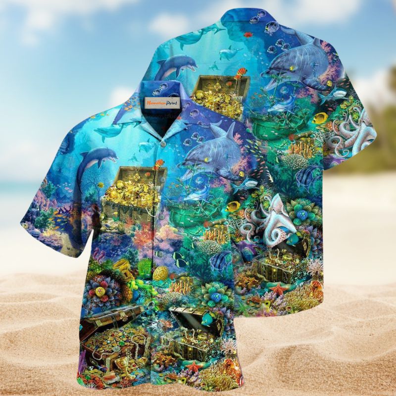 Ocean Found Treasure Hawaiian Shirt For Beach Days, Summer Outings, And Thoughtful Gift Giving