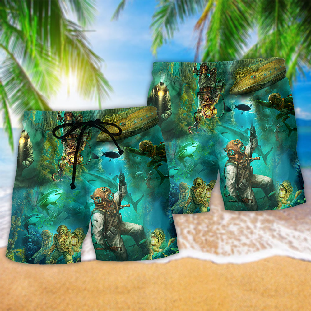 Ocean Into The Sea I Go Hawaiian Print Beach Shorts For Seaside Summer Adventures