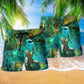 Ocean Into The Deep Sea I Go Beach Shorts Artwork Detail For Casual Warm Weather Outfits