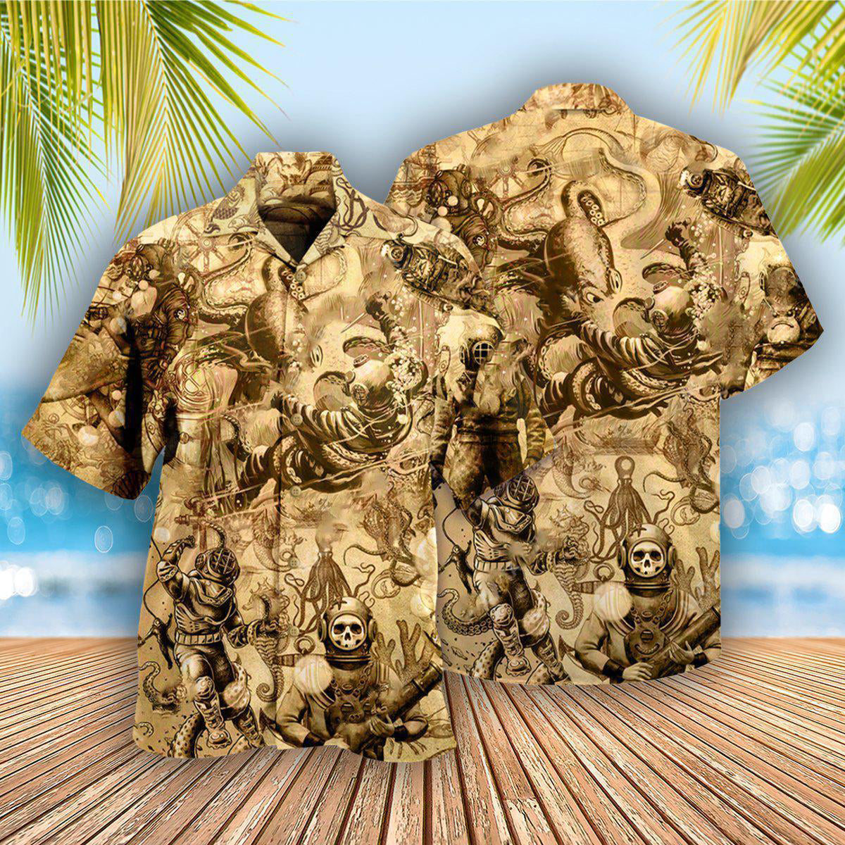 Ocean Beach Dive Discovery Hawaiian Shirt Pattern View For Lightweight Everyday Style