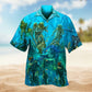 Tropical Basset Hound Leaves Hawaiian Shirt Fabric Pattern Detail For Beach Days