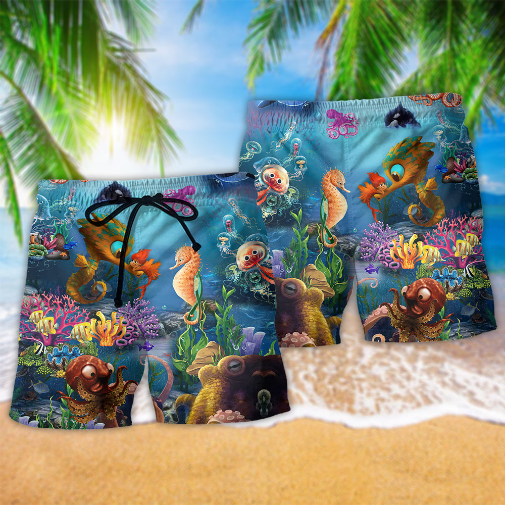 Ocean Marine Fun Adventure Beach Shorts Design Detail For Coastal Escapes And Daily Wear