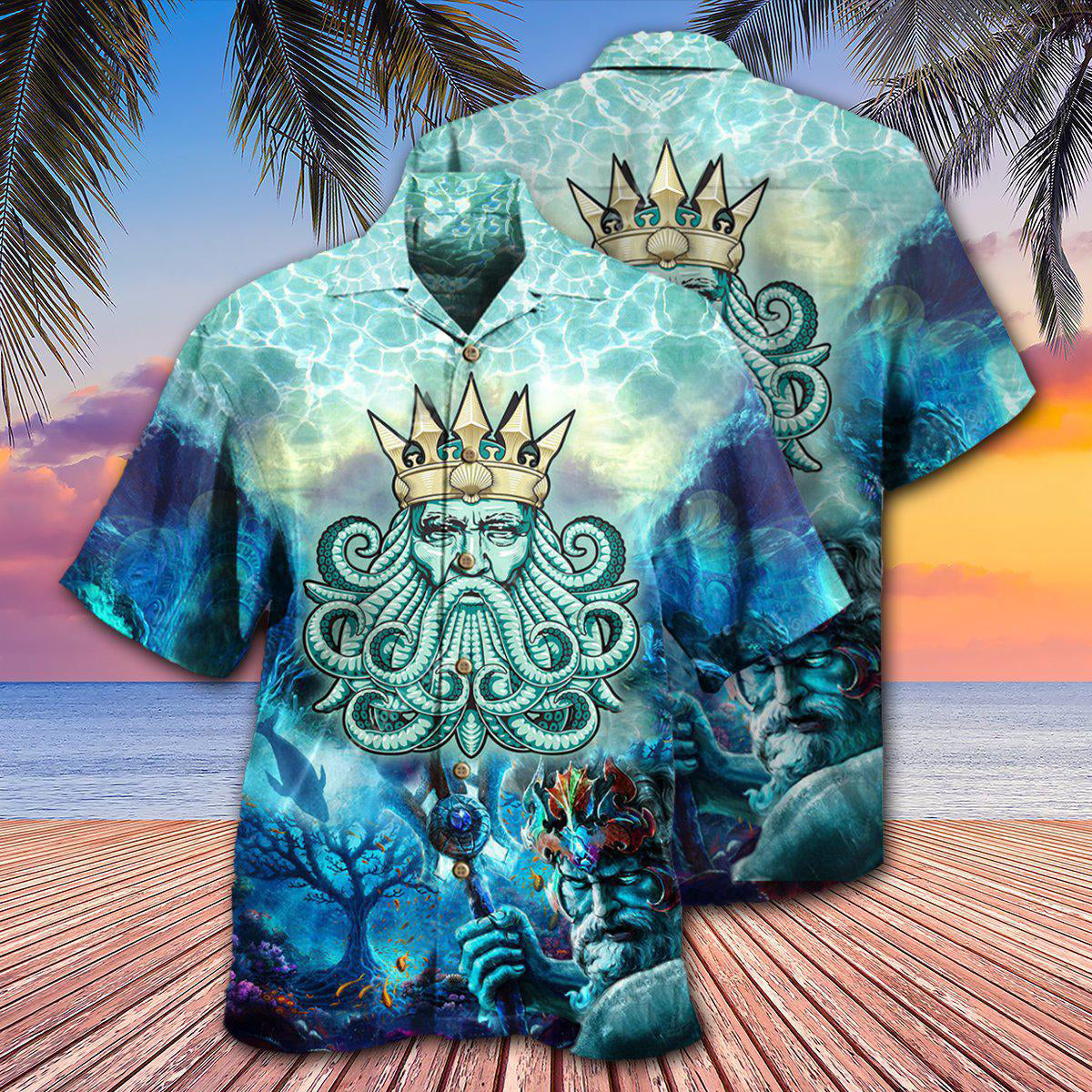 Ocean Set Hawaiian Shirt For Summer Events And Casual Outdoor Wear