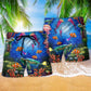Underwater Ocean Sea Beach Shorts Pattern Detail For Holiday Travel And Comfortable Daily Wear