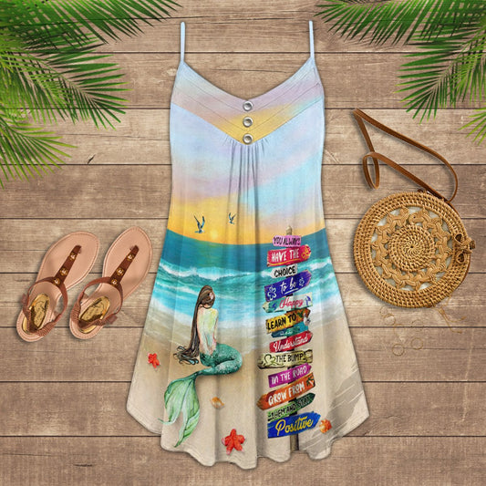Ocean Mermaid Style Limited – Women's Summer Sleeveless V-Neck Camisole Dress