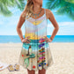 Mermaid Beach V-Neck Sleeveless Cami Dress For Island Holidays And Thoughtful Gifting