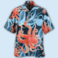 Colorful Octopus Ocean Hawaiian Shirt For Vacation Days And Relaxed Coastal Outings