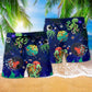 Octopus Astronaut Galaxy Cool Hawaiian Print Beach Shorts For Seaside Summer Adventures