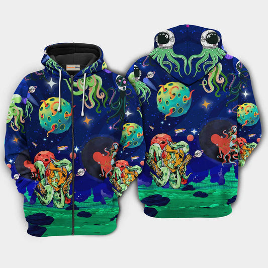 Octopus Astronaut Space Hoodie For Seaside Adventures Daily Style And Comfortable Outfits