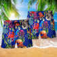 Octopus Bicycle Beach Shorts Pattern Detail For Coastal Travel And Relaxed Casual Style