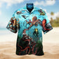 Octopus Giant Diver Hawaiian Shirt For Summer Vacation, Beach Travel, And Casual Wear