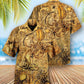 Vintage Octopus Hunting Treasure Hawaiian Shirt Pattern Detail For Vacation Travel And Daily Wear