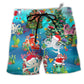 Octopus Merry Xmas Amazing Hawaiian Print Beach Shorts For Warm Weather Celebrations