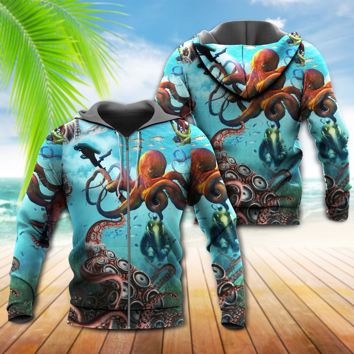 Protect Ocean Octopus Hoodie For Coastal Adventures Vacation Days And Comfortable Casual Wear