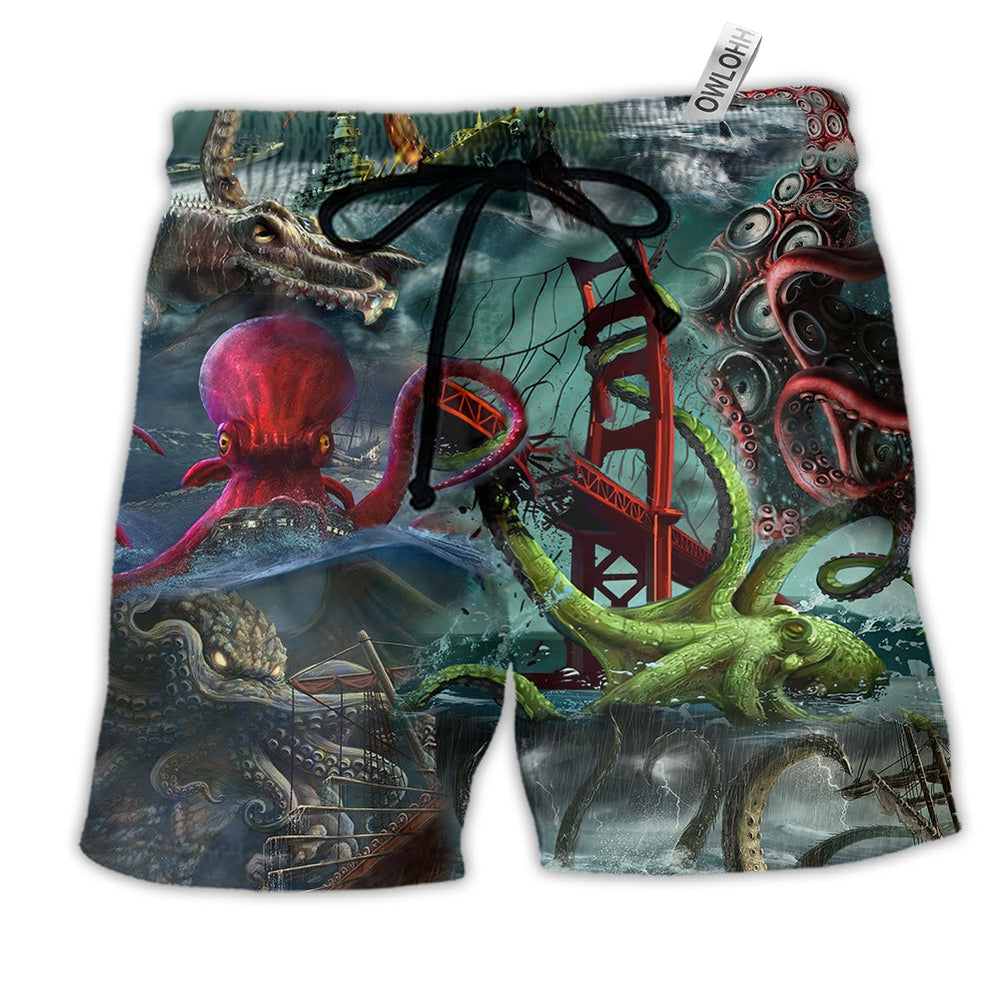 Octopus Seas The Day Just Like The Octopus In Beach Shorts For Seaside Summer Adventures