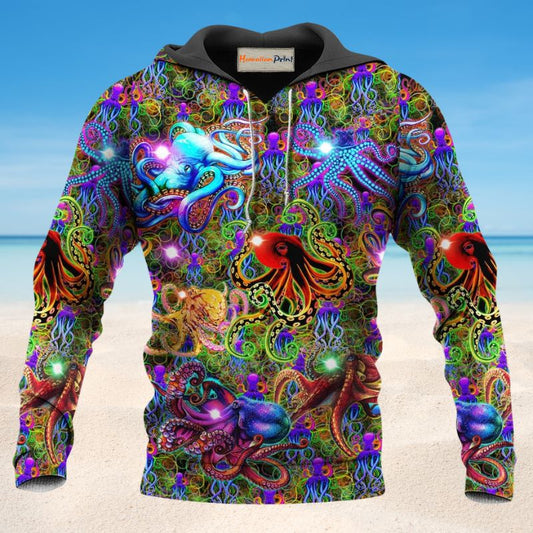 Colorful Octopus Life Better Hoodie For Coastal Life Casual Events And Everyday Comfort