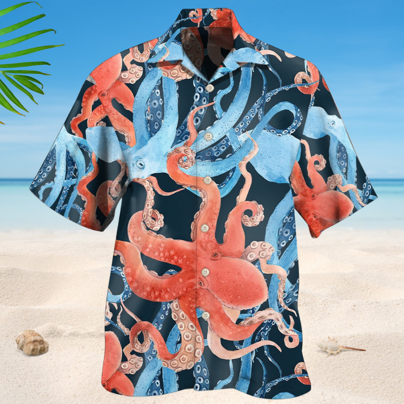 Octopus Ocean Hawaiian Shirt For Nature Fans, Resort Trips, And Comfortable Warm Weather Wear