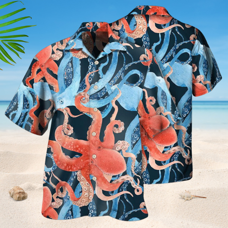 Octopus Ocean Hawaiian Shirt For Nature Fans, Resort Trips, And Comfortable Warm Weather Wear