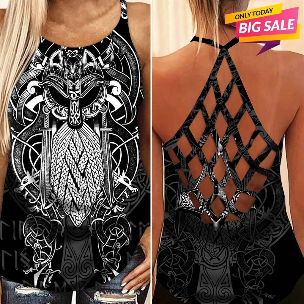 Viking Strength Hollow Tank Top For Outdoor Activities And Casual Style
