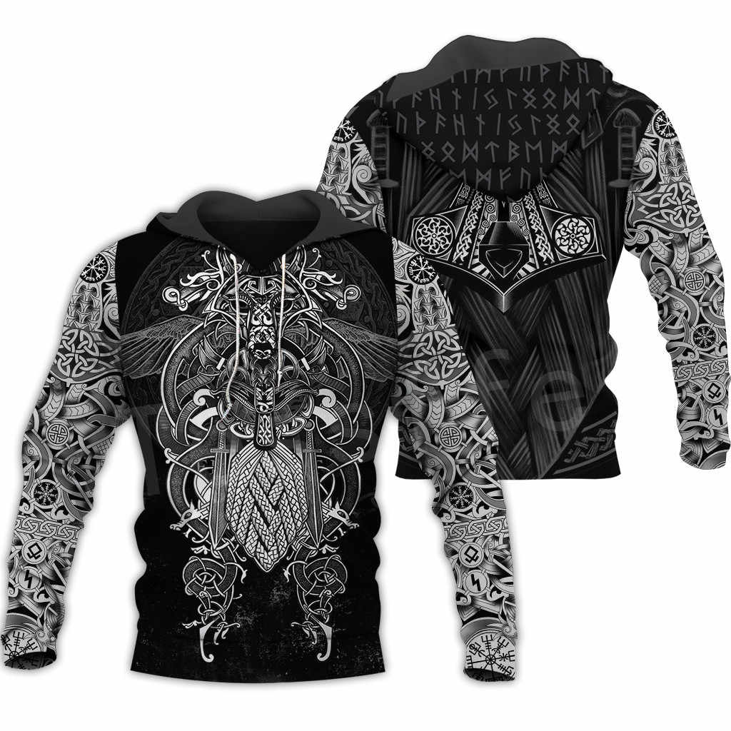 Viking Wolf Warrior Tattoo Hoodie For Norse Style Adventures Casual Layering And Everyday Wear