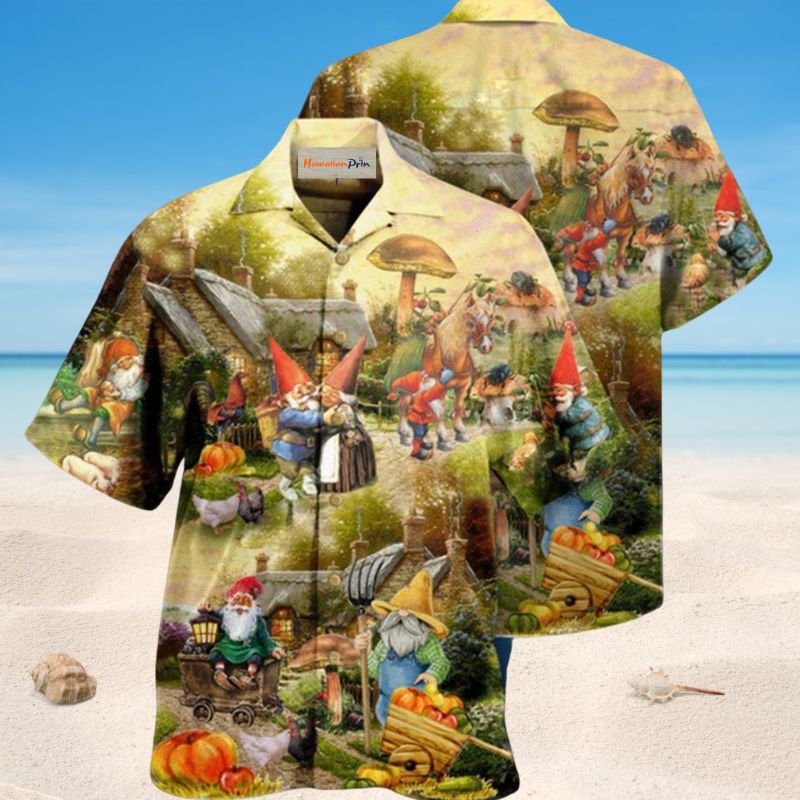 Gnomes Farmer Hawaiian Shirt For Tropical Holidays, Outdoor Gatherings, And Everyday Comfort