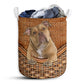 Dog Old English Bulldog Rattan Texture Laundry Basket For Bathroom Bedroom Storage