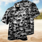 Fearless Skull Hawaiian Shirt For Coastal Adventures Outdoor Gatherings And Casual Warm Weather Wear