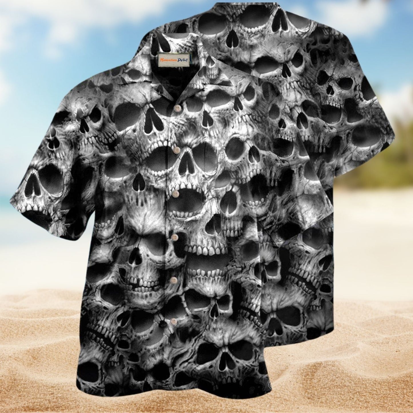 Fearless Skull Hawaiian Shirt For Coastal Adventures Outdoor Gatherings And Casual Warm Weather Wear