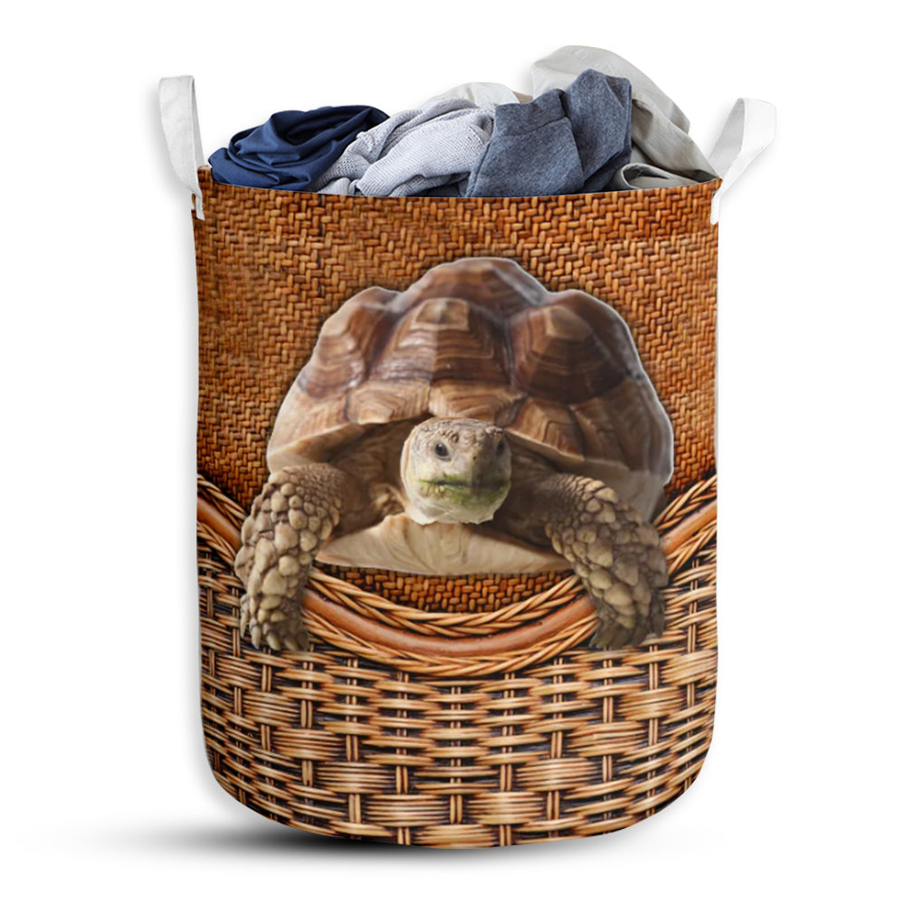 Turtle Old Turtle Rattan Texture Laundry Basket For Bathroom Bedroom Storage