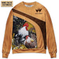Old Rooster And Cute Chick Farm Sweater For Casual Wear Travel Parties And Comfortable Seasonal Style
