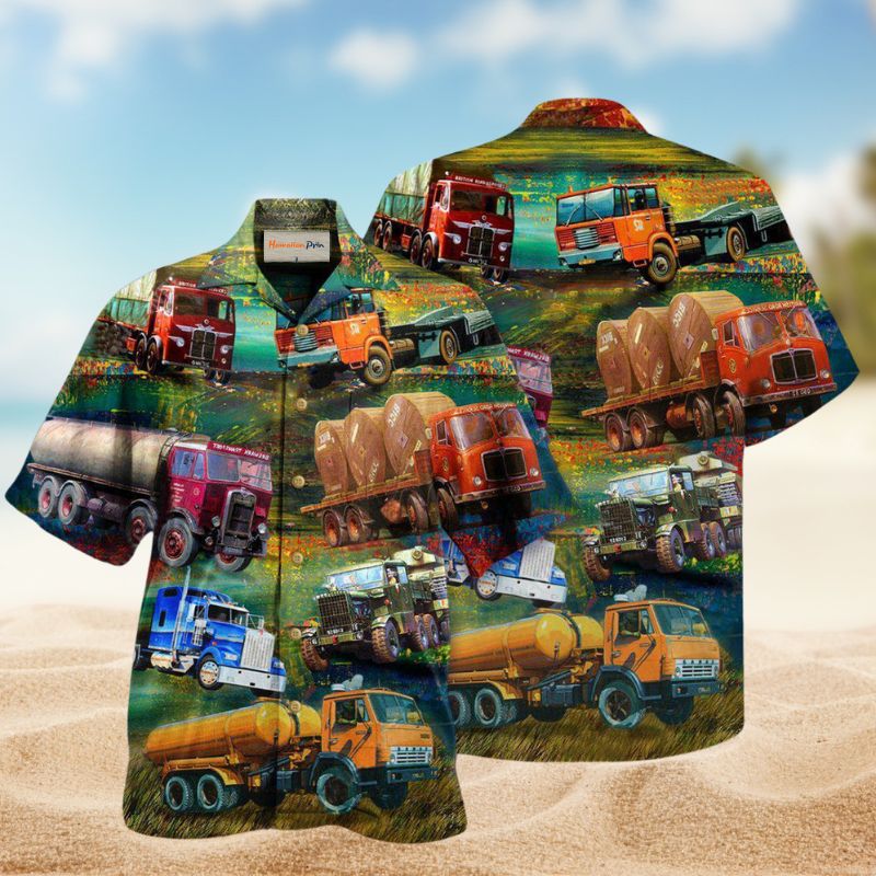 Trucker Career Pride Hawaiian Shirt For Tropical Holidays, Outdoor Gatherings, And Everyday Comfort