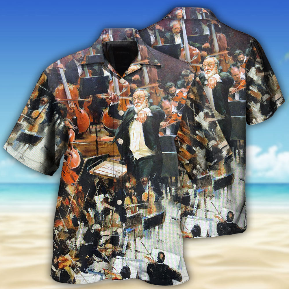Orchestra Classical Music Hawaiian Shirt For Resort Trips, Coastal Parties, And Warm Weather Style