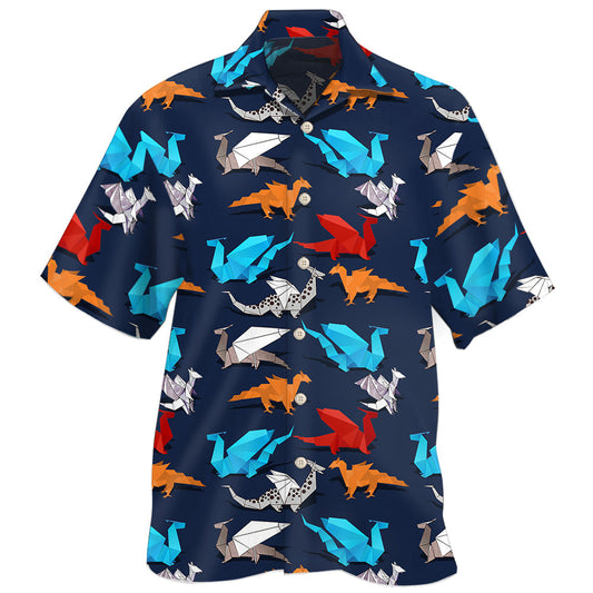 Creative Origami Hobby Hawaiian Shirt For Coastal Travel, Casual Events, And Comfortable Summer Wear