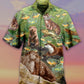 Otter Busy Fishing Day Hawaiian Shirt Pattern Detail For Vacation Travel And Daily Wear