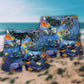 Otter Couple Maple Leaf Beach Shorts Pattern Detail For Outdoor Activities And Easy Warm Weather Wear