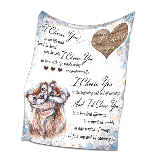 Cute Otter Love Gift Flannel Blanket For Cozy Bedroom Sofa Decor