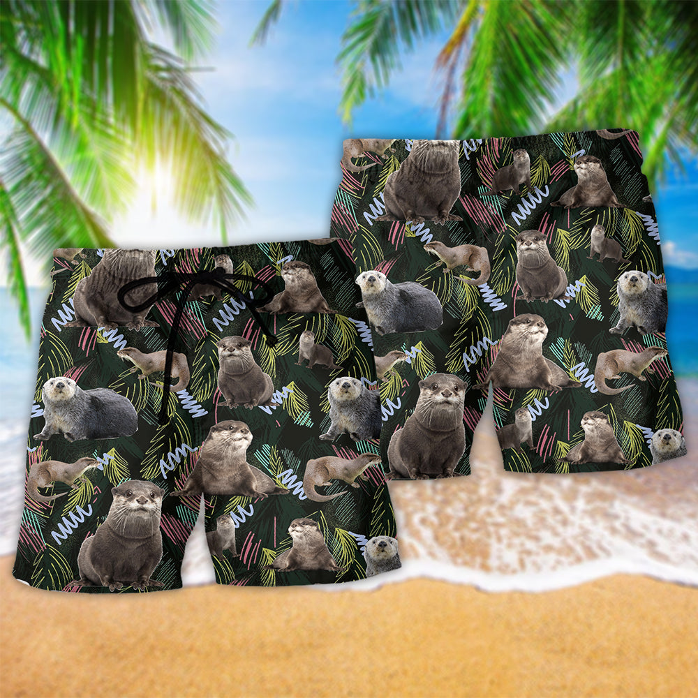 Otter Love Animals Cool Life Beach Shorts Graphic Detail For Resort Trips And Casual Outings
