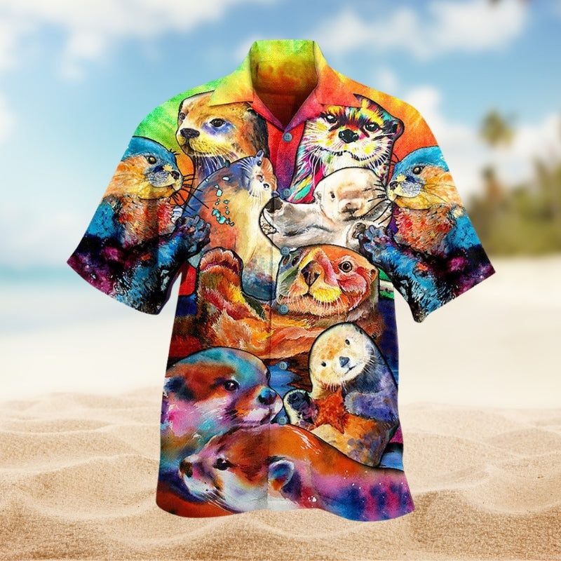 Festive Christmas Hawaiian Shirt Print Closeup For Island Holidays