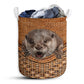 Otter Rattan Texture Laundry Basket For Bathroom Bedroom Storage