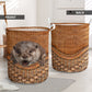 Otter Rattan Texture Laundry Basket For Room Home Organizer