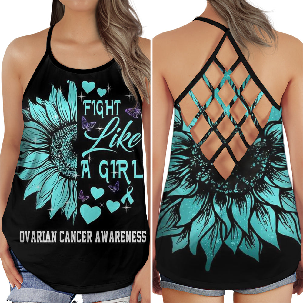 Ovarian Cancer Strength And Support Hollow Tank Top For Community Events And Positive Support