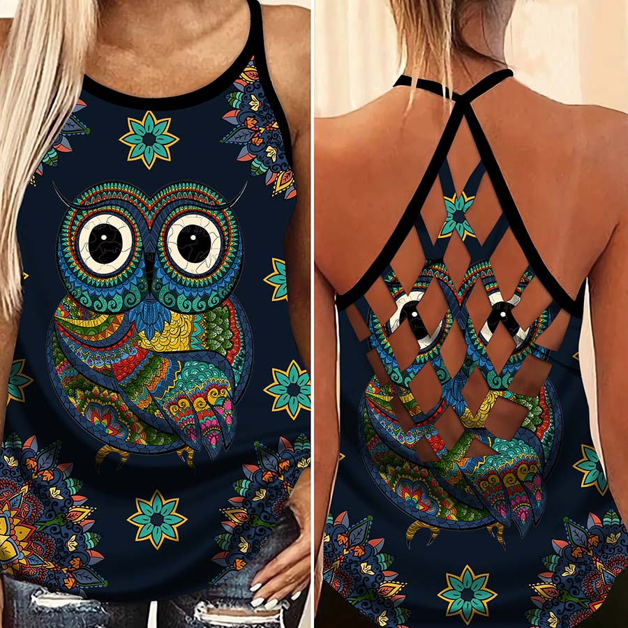 Owl Dreamer Hollow Tank Top For Workout Classes And Daily Wear