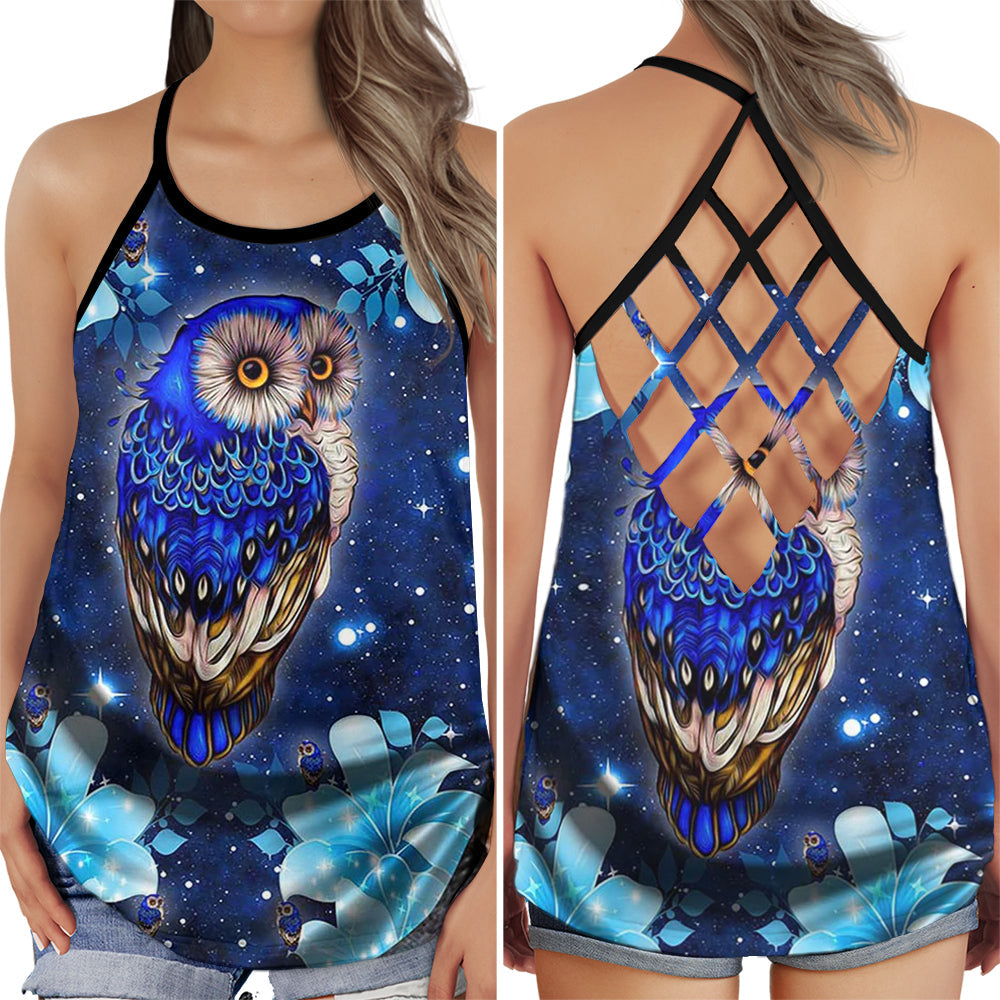Owl Dreamer All Night Hollow Tank Top For Yoga Workouts And Casual Wear