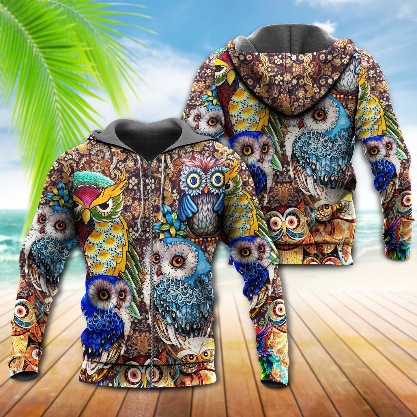 Owl Full Color Love Hoodie For Wildlife Adventures Everyday Wear And Relaxed Outfits