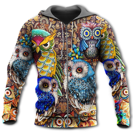 Owl Full Color Love Hoodie For Wildlife Adventures Everyday Wear And Relaxed Outfits